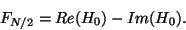 \begin{displaymath}
F_{N/2} = Re(H_0) - Im(H_0).
\end{displaymath}