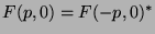 $F(p,0) = F(-p,0)^*$