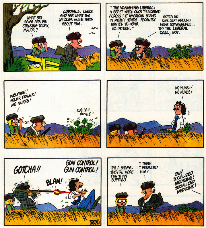 Bloom County cartoon about liberals