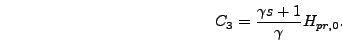 \begin{displaymath}
C_3 = {\gamma s + 1 \over \gamma} H_{pr,0}.
\end{displaymath}