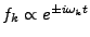 $f_k \propto e^{\pm i
\omega_k t}$